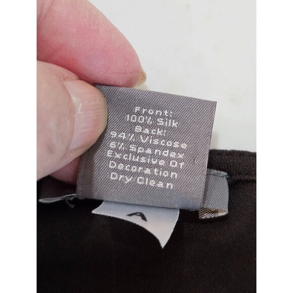 Ann Taylor Vintage Y2K Petites LP Camisole Top Brown Silk Lace Trim Feminine - Picture 7 of 9